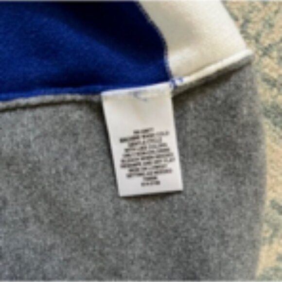 🧡3/15 Liz Claiborne Geometric Color Block Blue/Black/Gray Sweater Women's M - Picture 8 of 8